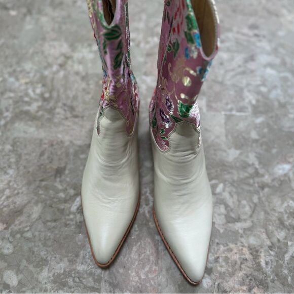 MOMO NEW YORK SELINA PATCHWORK WESTERN BOOTS X FREE PEOPLE SIZE 39 NEW - Picture 5 of 8